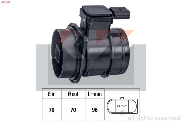 KW Luftmassemätare 491 449 491 449 KW Luftmassesensor Land Rover