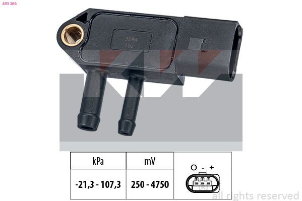 KW Devējs, Izplūdes gāzu spiediens 493 266 Devējs izplūdes gāzu spiediens KW SANTA FE 493 266 lēti