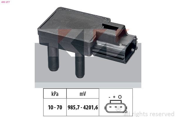 KW Sensor, pressãodos gases de escape 493 277 Sensor pressão filtro particulas DODGE KW 493 277
