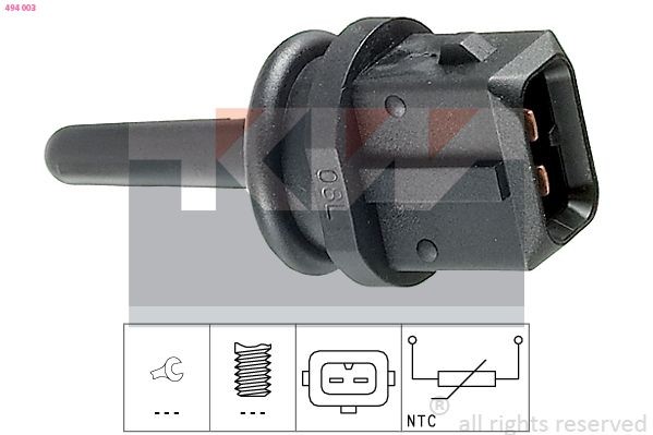 KW Sensor, innsugningsluft temperatur 494 003 Temperatursensor KW Honda CR-V 494 003