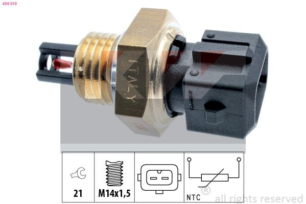 KW Sensor, temperatuur binnenkomende lucht 494 019 494 019 KW Inlaatlucht temperatuur sensor Saab goedkoop