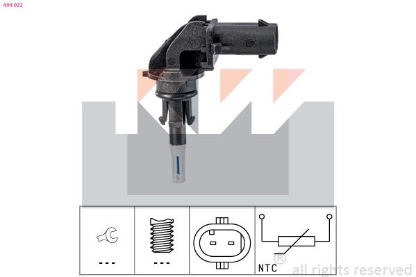 KW Sensor, innsugningsluft temperatur 494 032 494 032 Sensor innsugningsluft temperatur BMW 2-serie KW