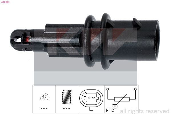 KW Sensor, temperatura do ar de admissão 494 033 Sensor temperatura do ar de admissão KW BMW Série 3 494 033
