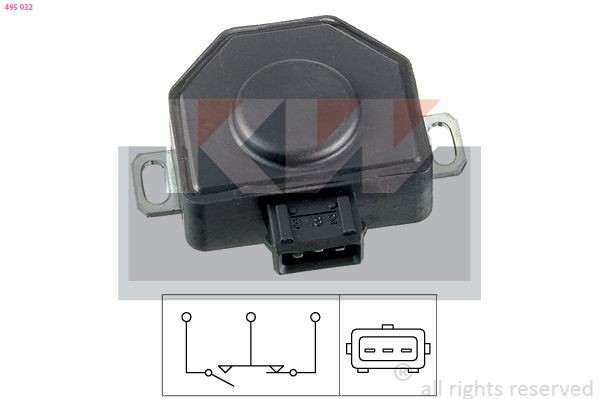 KW Drosselklappensensor 495 032 Drosselklappensensor KW Toyota HILUX Pick-up 495 032
