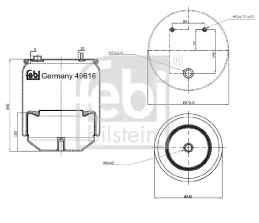 FEBI BILSTEIN Boot, air suspension 49616 49616 FEBI BILSTEIN boot, air suspension for JEEP