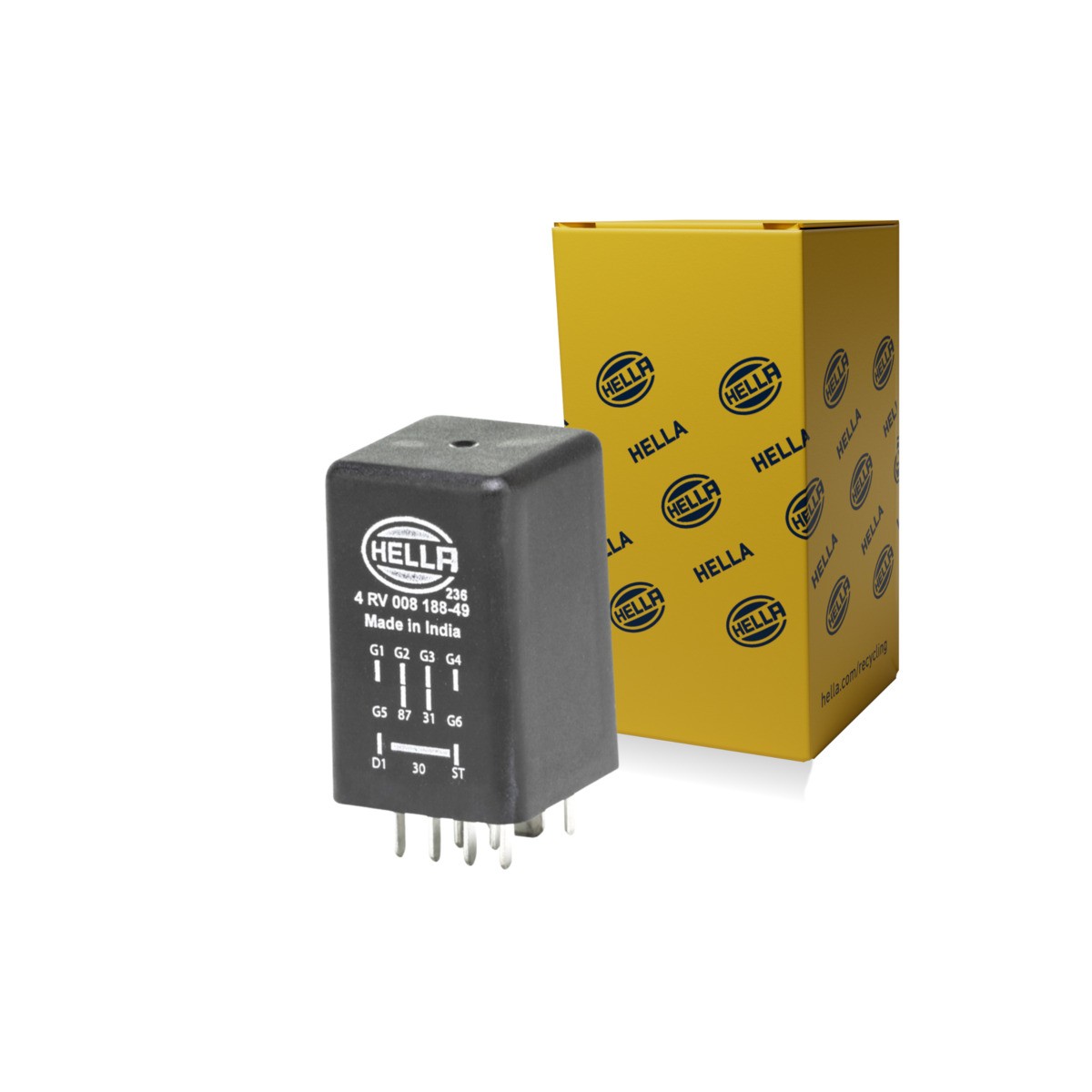 HELLA Kontrollenhet, glödstiftsystem 4RV 008 188-491 HELLA 4RV 008 188-491 glödstift relä AUDI A5