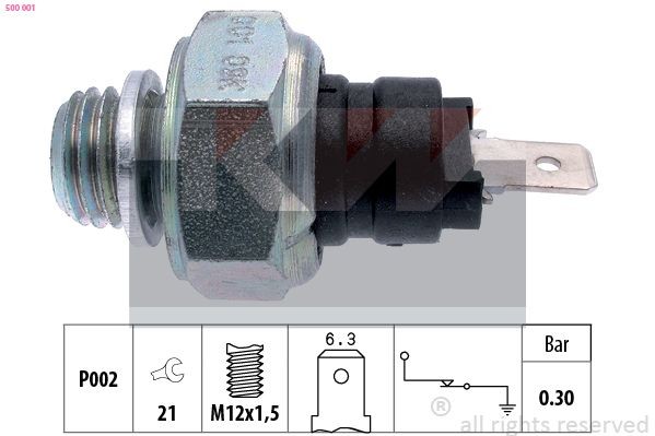 KW Öljynpainekytkin 500 001 500 001 KW Öljykello FIAT PANDA