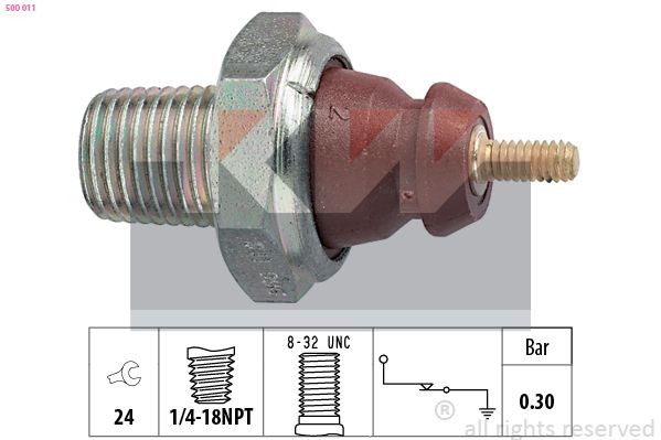 KW Eļļas spiediena devējs 500 011 Eļļas spiediena devējs KW Mazda 6 500 011