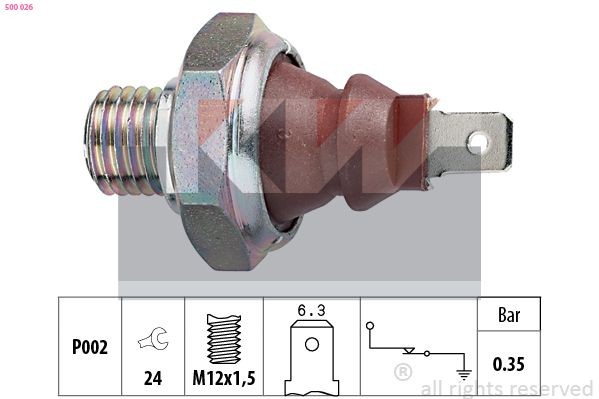 KW Olietrykskontakt 500 026 Olietryk sensor KW 6-serie 500 026 billig