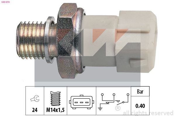 KW Eļļas spiediena devējs 500 070 Eļļas spiediena sensors KW Opel AGILA 500 070