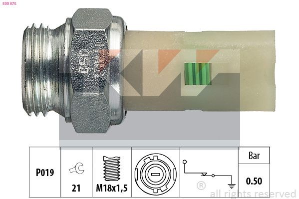 KW Õlisurvelülitus 500 075 500 075 Õlisurvelülitus KW RENAULT MEGANE