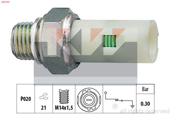 KW Capteur de pression d'huile 500 076 Opel MOKKA Pressostat d'huile KW 500 076