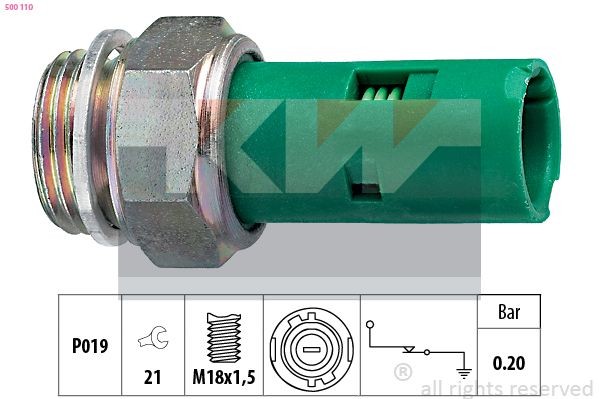 KW Oliedruksensor 500 110 Toyota STARLET Oliedrukschakelaar KW 500 110