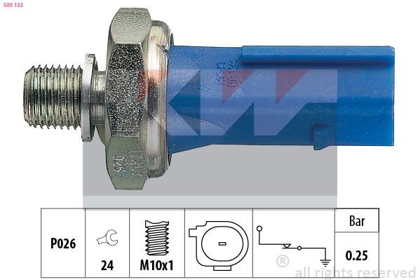 KW Capteur de pression d'huile 500 133 500 133 Pressostat d'huile KW SEAT 124