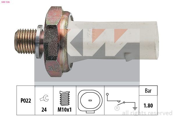 KW Olietrykskontakt 500 136 500 136 Olietrykskontakt KW VW T-ROC