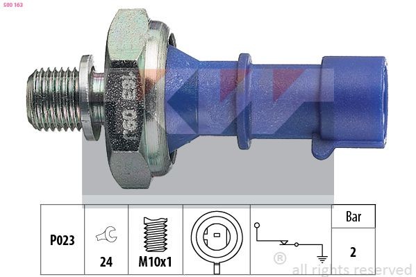 KW Oljetrykkbryter 500 163 Oljetrykk sensor KW ALFA ROMEO 500 163