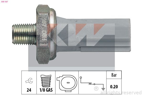 KW Õlisurvelülitus 500 187 500 187 Õlisurvelülitus MITSUBISHI 3000 GT KW