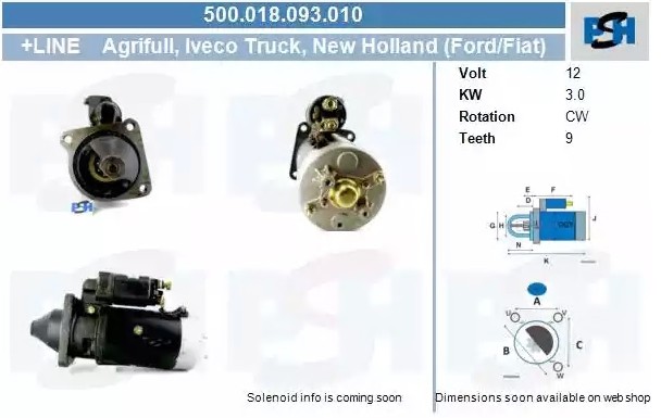 BV PSH Startmotor 500.018.093.010 BV PSH 500.018.093.010 Startmotor RENAULT Master I Minibuss