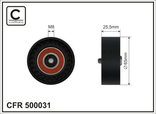 Τροχαλία παρέκκλισης, ιμάντας poly-V CAFFARO 500031 CAFFARO 500031: Τροχαλία αδρανείας ιμάντα poly v Opel ZAFIRA 2016