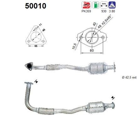 Katalysator AS 50010 AS 50010: Autokatalysator Daewoo MATIZ 2012