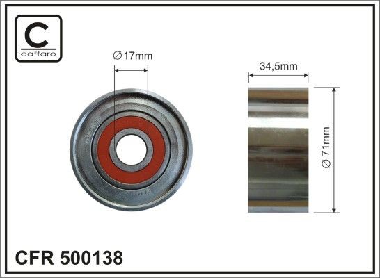 CAFFARO Τροχαλία παρέκκλισης, ιμάντας poly-V 500138 CAFFARO 500138 Τροχαλια αδρανειας Mazda 6 GH Στέισον βάγκον τιμες