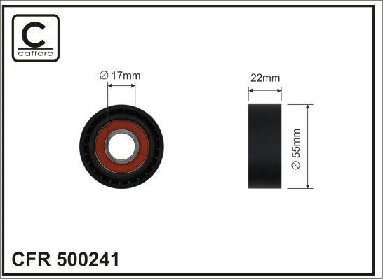 Rolo tensor, correia trapezoidal estriada CAFFARO 500241 CAFFARO 500241 Rolo tensor MINI COUNTRYMAN 2010
