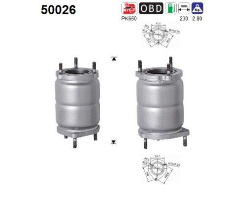 AS Katalysator 50026 Autokatalysator AS CRUZE 50026 goedkoop