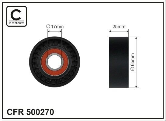 CAFFARO Rolo tensor, correia trapezoidal estriada 500270 CAFFARO 500270 Polia de retorno correia trapezoidal estriada Peugeot 308 I preço