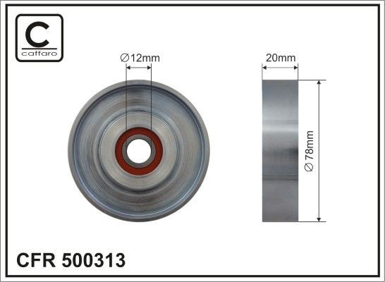 CAFFARO Geleiderol / omdraairol v-snaren 500313 CAFFARO 500313 Geleiderol poly v-riem Kia Rio JB prijs