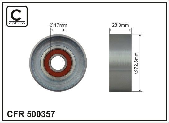 Polia de desvio / de guia, correia trapezoidal estriada CAFFARO 500357 CAFFARO 500357 Polia de desvio guia MAZDA 3 2003