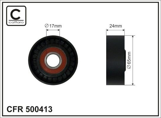 CAFFARO Spanrol, poly V-riem 500413 500413 CAFFARO Spanpoelie Skoda 5E3 prijs