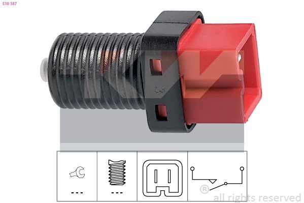 KW Spínač brzdových svetiel 510 187 Spínač brzdových svetiel KW Peugeot 206 510 187