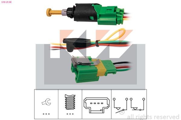 KW Interruttore pedale freno 510 213K 510 213K Interruttore pedale freno KW PEUGEOT 306 costo