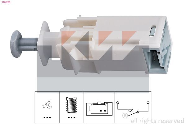 KW Commande, embrayage (régulateur de vitesse) 510 226 510 226 Capteur pour pedale d'embrayage FIAT SEDICI KW