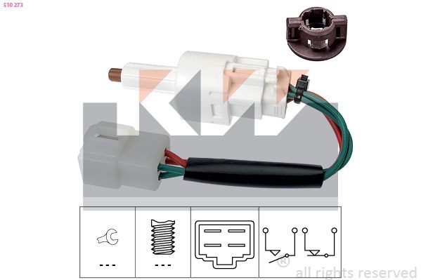 KW Interruptor de luz de stop 510 273 510 273 Interruptor do pedal de travão OPEL MANTA KW