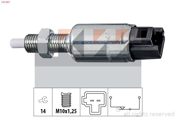 KW Interruptor, comando da embraiagem (regulador da velocidade) 510 287 510 287 Interruptor comando da embraiagem KW SAAB 900