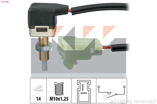 KW Commande, embrayage (régulateur de vitesse) 510 298 Fiat SEDICI Contacteur d'embrayage KW 510 298