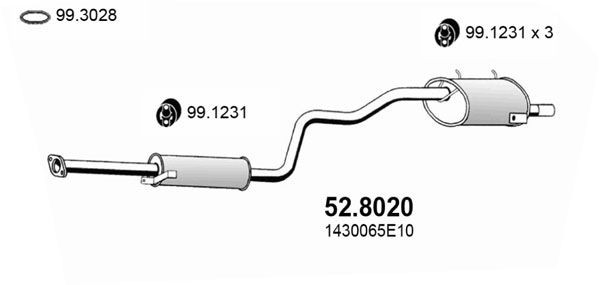 ASSO Midden- / einddemper 52.8020 Achterdemper Suzuki EA, MA 52.8020 ASSO