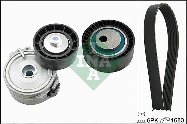 INA Poly V-riem set 529 0166 10 Peugeot 206 Poly v riemen kit INA 529 0166 10