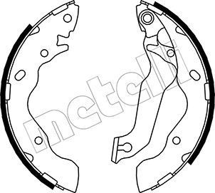 Piduriklotside komplekt METELLI 53-0171 METELLI 53-0171 Trummelpiduriklotsid eesmine ja tagumine Hyundai MATRIX 2010