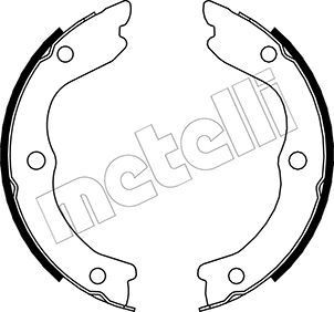 METELLI Bremsebakkesæt, parkeringsbremse 53-0293 METELLI 53-0293 Almera N17 Håndbremsebakker pris