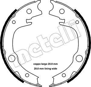 Σετ σιαγόνων φρένων, χειρόφρενο METELLI 53-0443 METELLI 53-0443: Χειρόφρενο Toyota PRIUS 2001