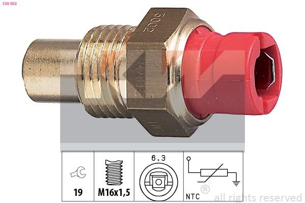 KW Sensor, temperatura do líquido de refrigeração 530 002 530 002 Sensor da temperatura do líquido de refrigeração KW SEAT ALHAMBRA