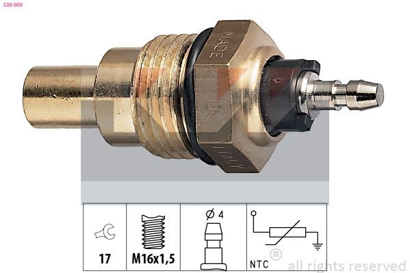KW Sensor, temperatura do líquido de refrigeração 530 009 530 009 Sensor da temperatura do líquido de refrigeração KW SUZUKI SPLASH