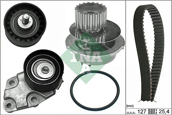 Kit de distribution + pompe à eau INA 530 0332 31 INA 530 0332 31: Pompe à eau + kit de distribution Chevy REZZO 2018