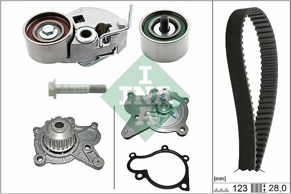 Bomba de água + kit de correia dentada INA 530 0542 30 INA 530 0542 30 Bomba de água + jogo de correia de distribuição KIA SEDONA 2002