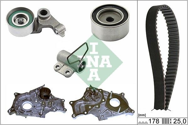 INA Vesipumppu + jakohihnasarja 530 0543 31 Toyota Corolla 1.6 Liftback vesipumppu + jakohihnasarja INA 530 0543 31