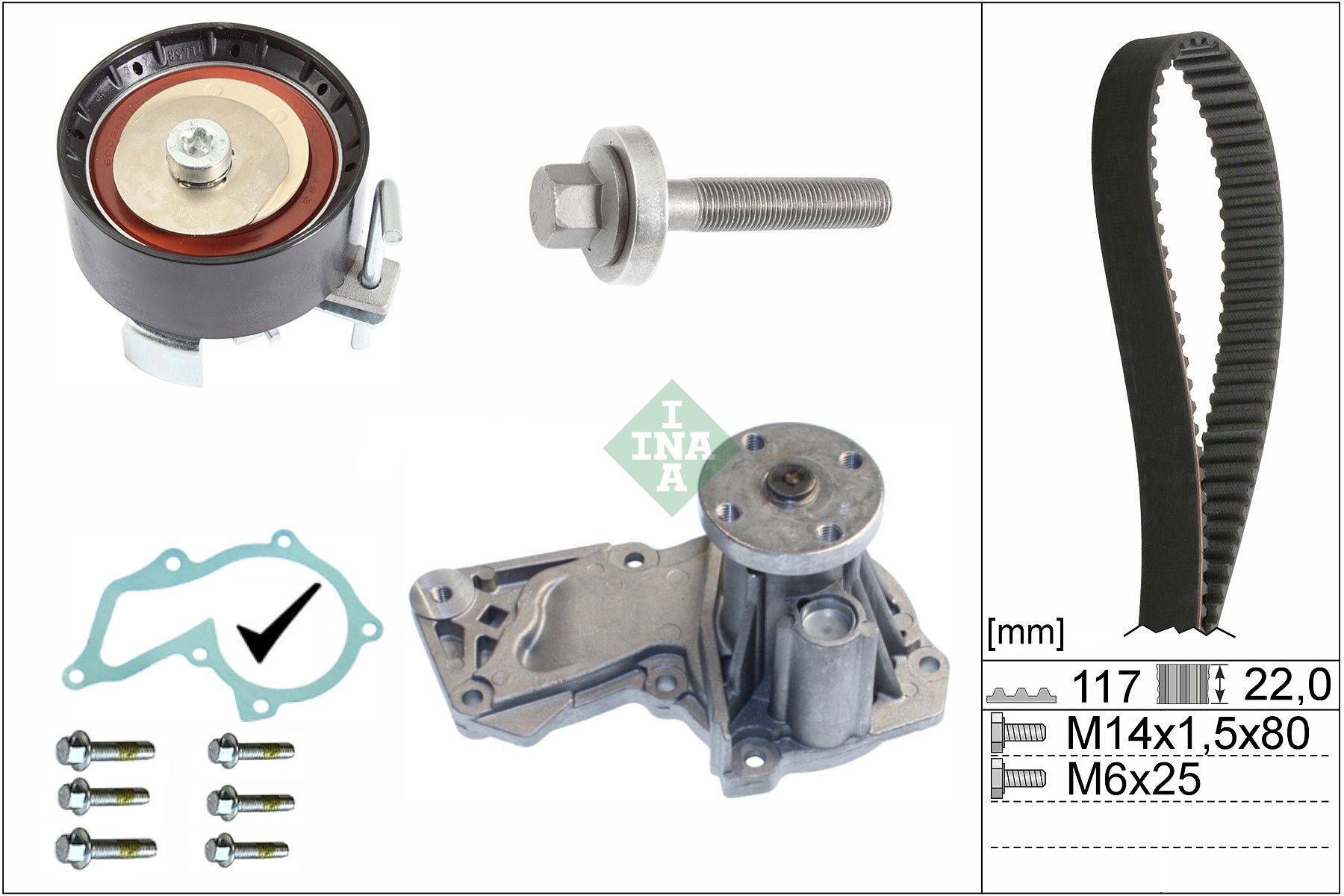 INA Kit de distribution + pompe à eau 530 0605 30 530 0605 30 Kit complet de courroie de distribution VOLVO 960 INA