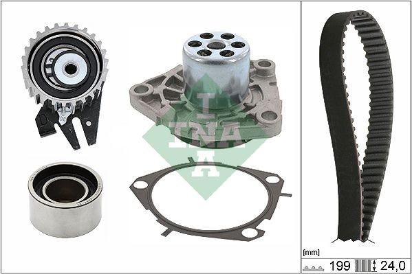 INA Tandremssæt med vandpumpe 530 0625 30 INA 530 0625 30 originale Alfa Romeo Brera Tandremssæt hvad koster