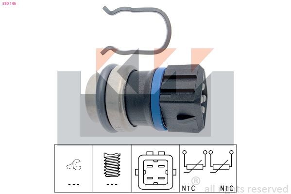 KW Sensor, temperatura do líquido de refrigeração 530 146 Sensor de temperatura de motor KW Seat ALHAMBRA 530 146